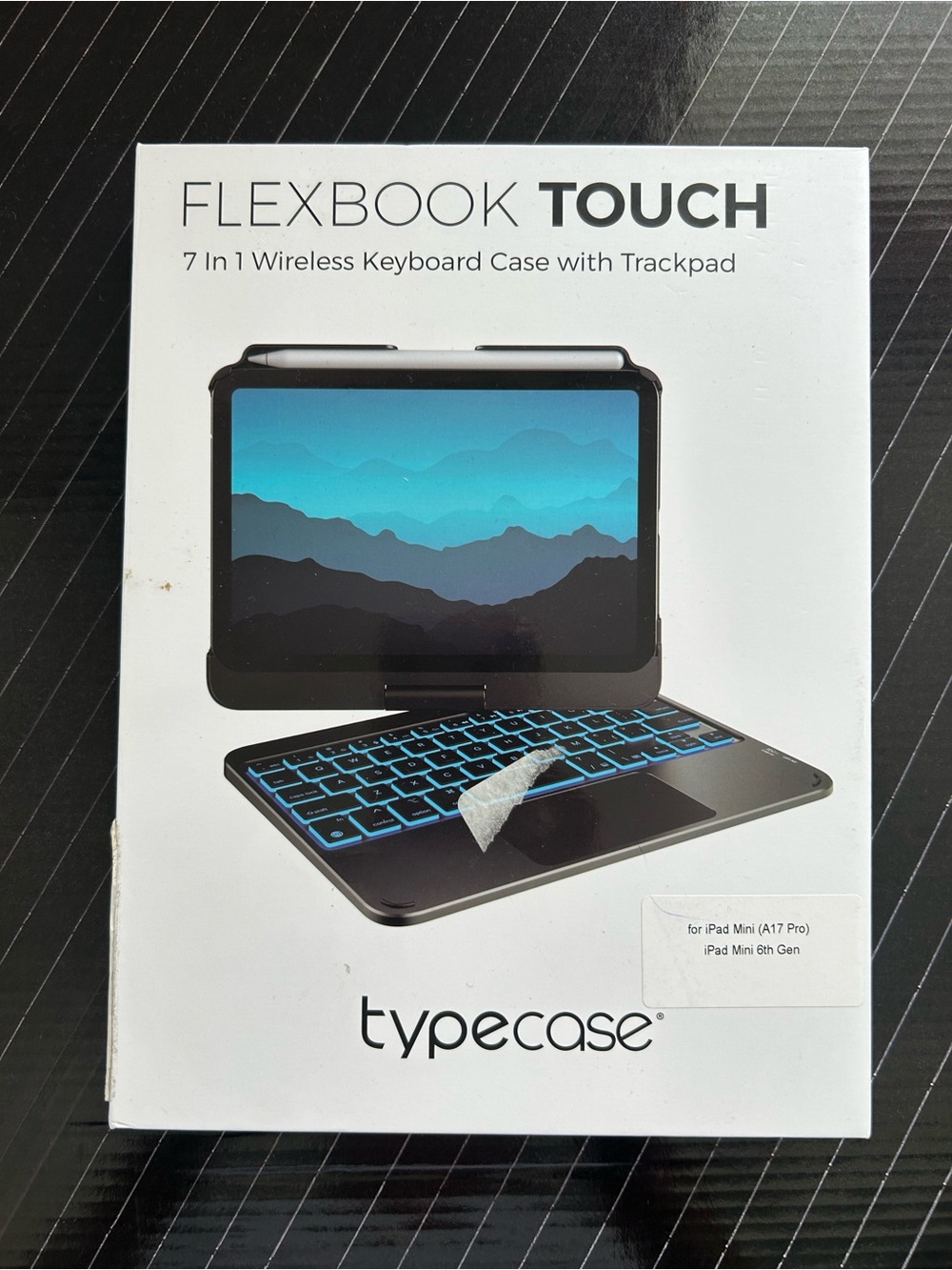 7-in-1 Wireless Keyboard Case with Trackpad - Black